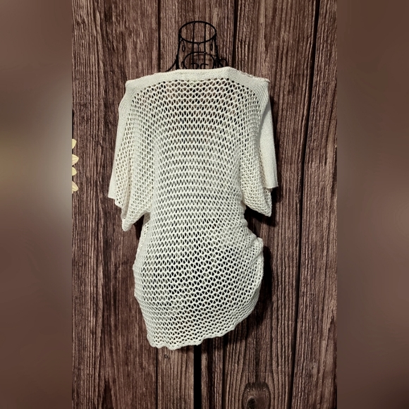 Oneworld Live and Let Live Loose Knit Crochet Top - Picture 3 of 8